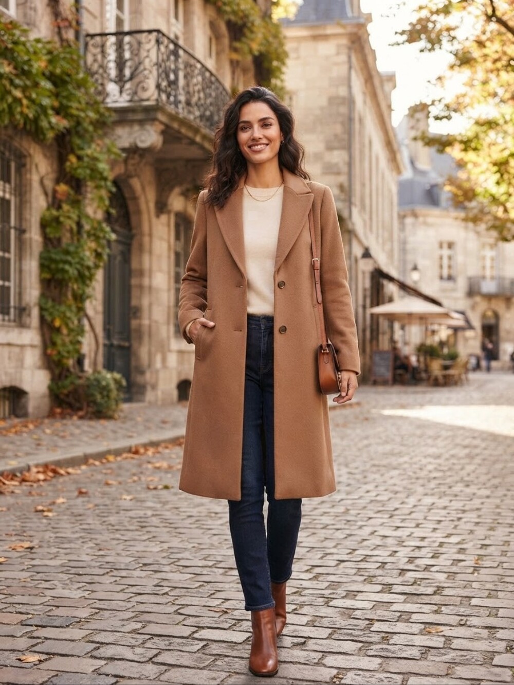 Ralph Lauren Camel Wool-Blend Single-Breasted Trench Coat